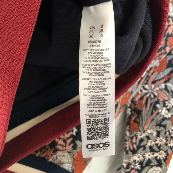 ASOS 4 floral v-neck jacket co-ord sweat top flowers orange red pullover boho - Picture 7 of 9